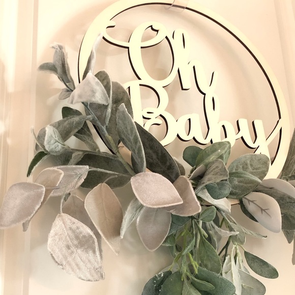 “Oh Baby” wooden greenery Door Swag Baby Room Decor Shower Decor - Picture 9 of 10